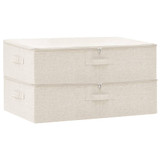 Kutije za pohranu 2 kom od tkanine 70 x 40 x 18 cm krem Kutije za pohranu 2 kom od tkanine 70 x 40 x 18 cm krem