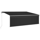 Automatska tenda s roletom i senzorom LED 4,5 x 3 m antracit