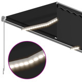 Automatska tenda s roletom i senzorom LED 4,5 x 3 m antracit