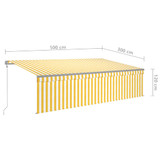 Automatska tenda s roletom i senzorom LED 5 x 3 m žuto-bijela