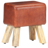 Gimnastička klupa smeđa 38 cm prava koža i masivno drvo manga