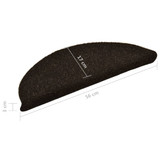 Samoljepljivi otirači za stepenice 5 kom tamnosmeđi 56x17x3 cm