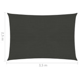 Jedro za zaštitu od sunca 160 g/m² antracit 2,5 x 3,5 m HDPE Jedro za zaštitu od sunca 160 g/m² antracit 2,5 x 3,5 m HDPE