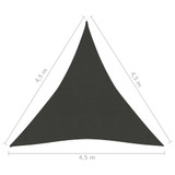 Jedro za zaštitu od sunca 160 g/m² antracit 4,5x4,5x4,5 m HDPE