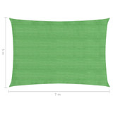Jedro za zaštitu od sunca 160 g/m² svjetlozeleno 5 x 7 m HDPE