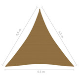 Jedro za zaštitu od sunca 160 g/m² sivosmeđe 4,5x4,5x4,5 m HDPE Jedro za zaštitu od sunca 160 g/m² sivosmeđe 4,5x4,5x4,5 m HDPE