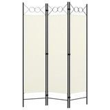 Sobna pregrada s 3 panela krem-bijela 120 x 180 cm