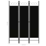 Sobna pregrada s 3 panela crna 120 x 180 cm Sobna pregrada s 3 panela crna 120 x 180 cm