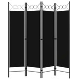 Sobna pregrada s 4 panela crna 160 x 180 cm Sobna pregrada s 4 panela crna 160 x 180 cm