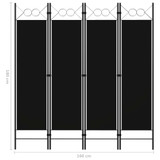 Sobna pregrada s 4 panela crna 160 x 180 cm Sobna pregrada s 4 panela crna 160 x 180 cm