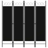 Sobna pregrada s 4 panela crna 160 x 180 cm Sobna pregrada s 4 panela crna 160 x 180 cm