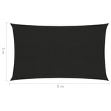 Jedro za zaštitu od sunca 160 g/m² crno 5 x 8 m HDPE