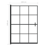 Pregrada za tuš ESG 100 x 140 cm crna