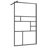 Pregrada za tuširanje s prozirnim staklom ESG 90 x 195 cm crna