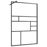 Pregrada za tuširanje s prozirnim staklom ESG 115 x 195 cm crna