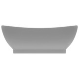 Luksuzni ovalni umivaonik mat svjetlosivi 58,5 x 39 cm keramički