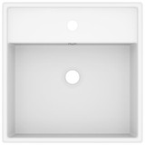 Luksuzni četvrtasti umivaonik mat bijeli 41 x 41 cm keramički