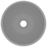 Luksuzni okrugli umivaonik mat svjetlosivi 40 x 15 cm keramički