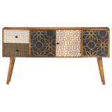 Komoda s otisnutim uzorkom 130 x 30 x 70 cm masivno drvo manga Komoda s otisnutim uzorkom 130 x 30 x 70 cm masivno drvo manga