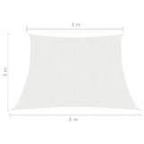 Jedro za zaštitu od sunca 160 g/m² bijelo 3/4 x 3 m HDPE