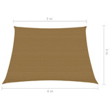 Jedro za zaštitu od sunca 160 g/m² smeđe-sivo 3/4 x 3 m HDPE