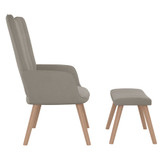 Stolica za opuštanje s osloncem za noge svjetlosiva baršunasta