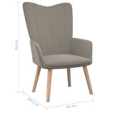 Stolica za opuštanje s osloncem za noge svjetlosiva baršunasta