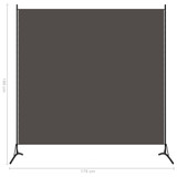 Sobna pregrada s 1 panelom antracit 175 x 180 cm
