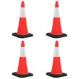 Reflektirajući prometni čunjevi s teškim bazama 4 kom 75 cm Reflektirajući prometni čunjevi s teškim bazama 4 kom 75 cm