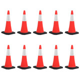 Reflektirajući prometni čunjevi s teškim bazama 10 kom 75 cm Reflektirajući prometni čunjevi s teškim bazama 10 kom 75 cm