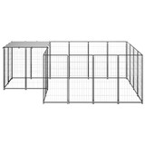 Kavez za pse crni 6,05 m² čelični