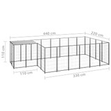 Kavez za pse crni 8,47 m² čelični Kavez za pse crni 8,47 m² čelični