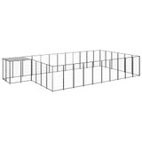 Kavez za pse crni 19,36 m² čelični Kavez za pse crni 19,36 m² čelični