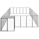 Kavez za pse crni 26,62 m² čelični