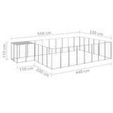Kavez za pse srebrni 15,73 m² čelični Kavez za pse srebrni 15,73 m² čelični