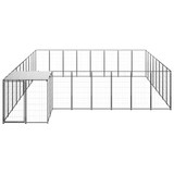 Kavez za pse crni 20,57 m² čelični