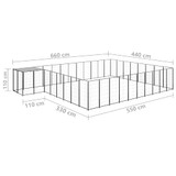 Kavez za pse crni 25,41 m² čelični Kavez za pse crni 25,41 m² čelični