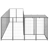 Kavez za pse crni 7,26 m² čelični Kavez za pse crni 7,26 m² čelični