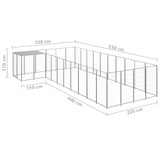Kavez za pse srebrni 13,31 m² čelični Kavez za pse srebrni 13,31 m² čelični