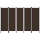 Sobna pregrada s 5 panela smeđa 250 x 180 cm Sobna pregrada s 5 panela smeđa 250 x 180 cm