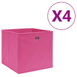 Kutije za pohranu od netkane tkanine 4 kom 28 x 28 x 28 cm roze Kutije za pohranu od netkane tkanine 4 kom 28 x 28 x 28 cm roze