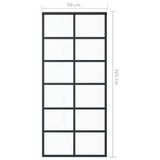 Klizna vrata od stakla ESG i aluminija 90 x 205 cm crna