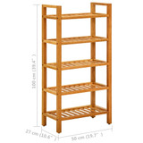 Stalak za obuću s 5 polica 50x27x100 cm od masivne hrastovine Stalak za obuću s 5 polica 50x27x100 cm od masivne hrastovine