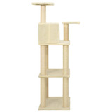 Penjalica za mačke sa stupovima za grebanje krem 119 cm