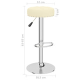 Barski stolci od tkanine 2 kom krem 332973