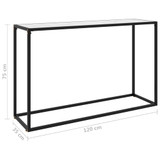 Konzolni stol bijeli 120 x 35 x 75 cm od kaljenog stakla 322817 Konzolni stol bijeli 120 x 35 x 75 cm od kaljenog stakla 322817