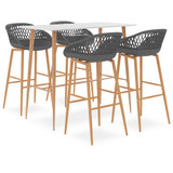 5-dijelni barski set bijelo-sivi 3057436