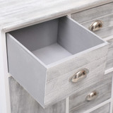 Komoda s 10 ladica siva 113 x 30 x 79 cm drvena 284173 Komoda s 10 ladica siva 113 x 30 x 79 cm drvena 284173