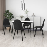 Blagovaonske stolice 4 kom crne baršunaste 325663