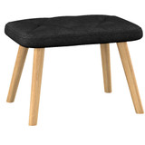 Stolica za ljuljanje s osloncem za noge crna od tkanine Stolica za ljuljanje s osloncem za noge crna od tkanine